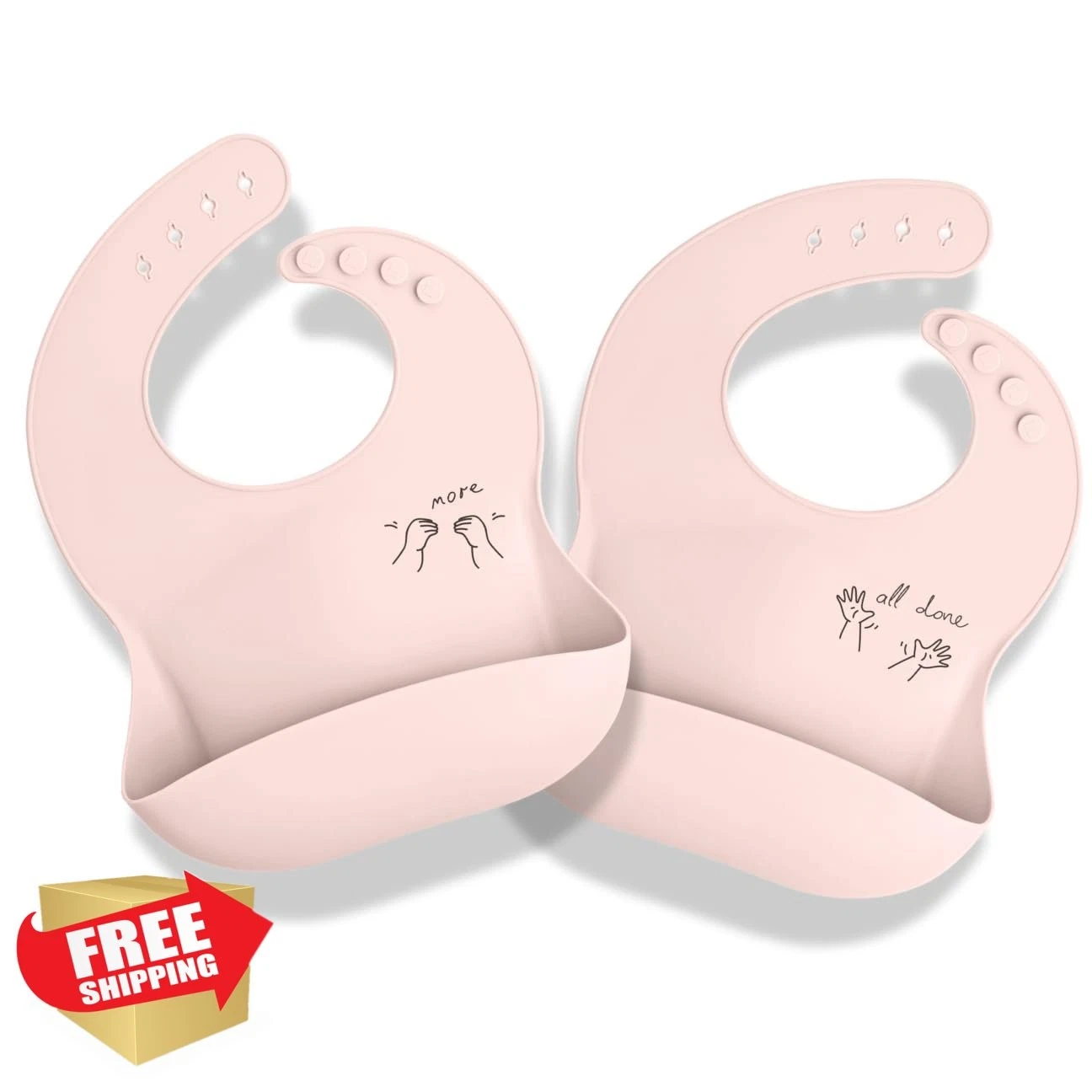 APLAINR Baby Bib Pink Sand 6-36 Months