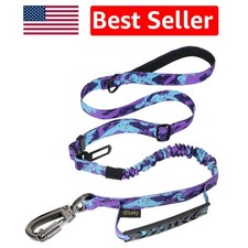 Heavy Duty Tactical Dog Leash with Shock Absorbing Bungee  Double Handle, 4-6ft