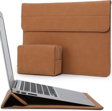 Laptop Sleeve Case with Stand for 13.3-14 Inch MacBook Pro 14 M5/M4/M3/M2/M1, Br