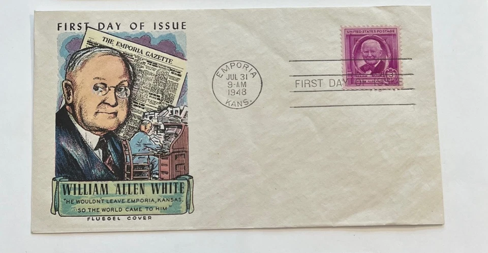 1948 3c William Allen White Postage Stamp #960 First Day Covers (2) - Image 2 of 3
