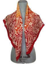 ADRIENNE VITTADINI Contemporary Print Silk Scarf Multicolor/Maroon, NWT