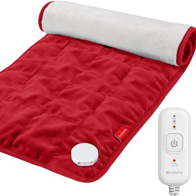 Comfytemp Weighted Heating Pad for Back & Period, 12x24 Extra 12''x24'', Red 