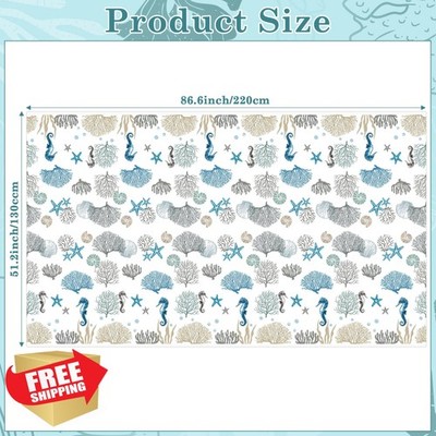 3pc Ocean Seashell Tablecloths 86.6''x51.2'' Beach Baby Shower Decor