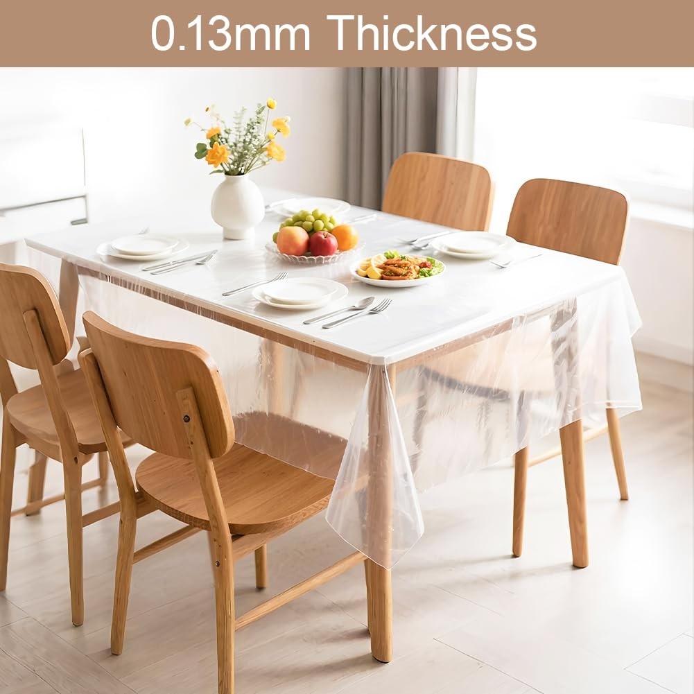 Nappe transparente en PVC de 0,13 mm pour table rectangulaire - 4