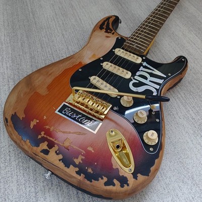 U.S. spot Heavy Relic SRV Tribute Strat Guitar Sunburst Finish 3S Pickups