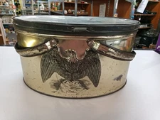 Vintage TriChem Liquid Embroidery Tin Sewing Supply Box W/Handles