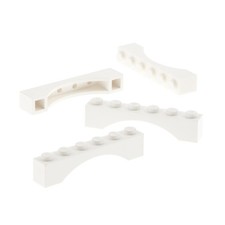 4x Lego Bogenstein 1x6x1 weiß rund Bogen Brücke Burg Tor 3455