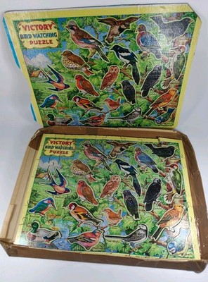 Vintage Victory Vogelbeobachtung Holzpuzzle vollständig