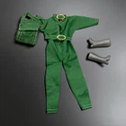 Vintage 1970s Barbie doll jumpsuit green gold with purse and gray boots clothes