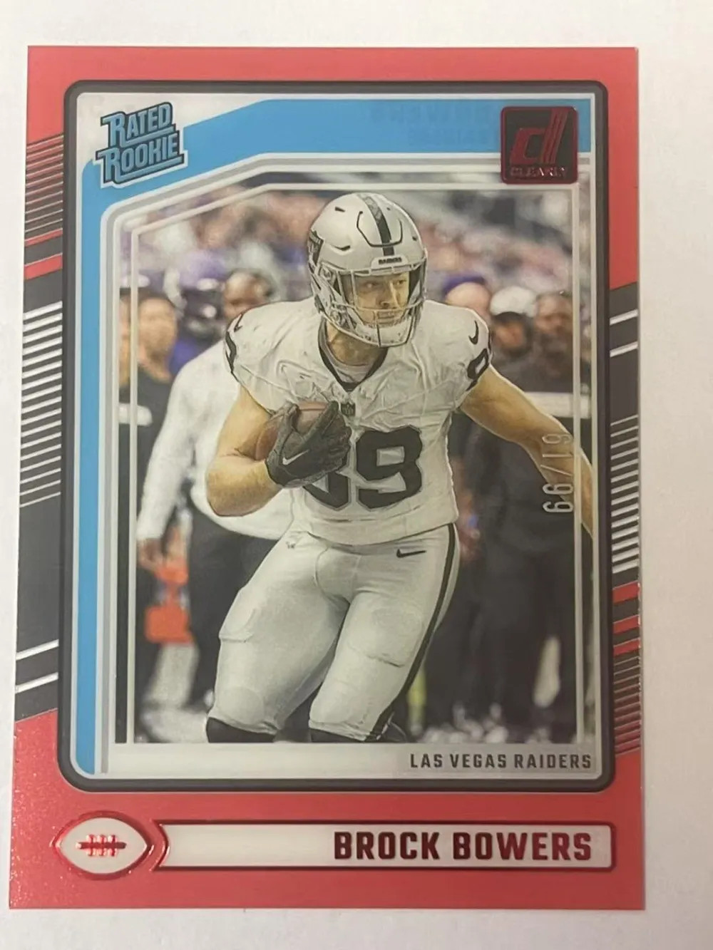 2024 Panini Clearly Donruss Rated Rookie RED #57 Brock Bowers /99 -GL12