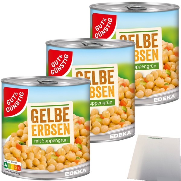 Gut&GüNstig Gelbe Erbsen Mit SuppengrüN 3Er Pack 3X800G Dose Usy Block-image