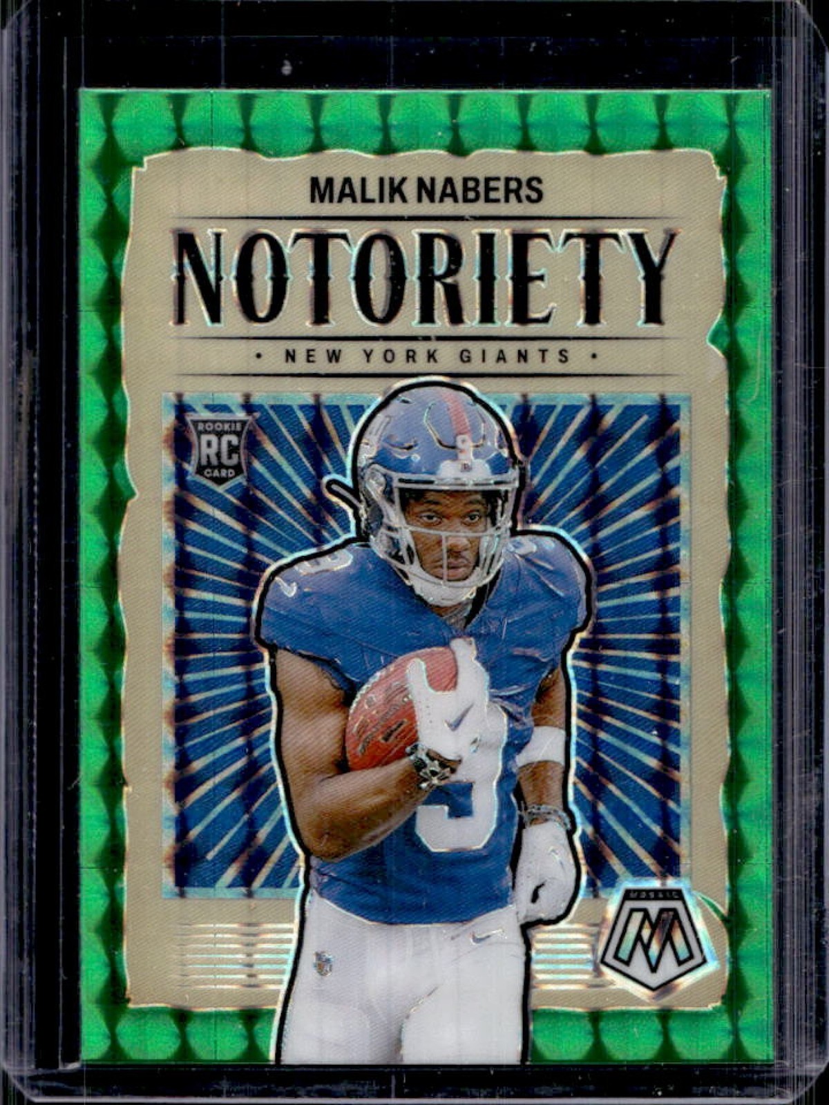 2024 Mosaic Malik Nabers Notoriety RC Green Rookie #23 Giants