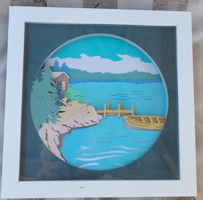 Custom 3D shadow Box Lake Scene