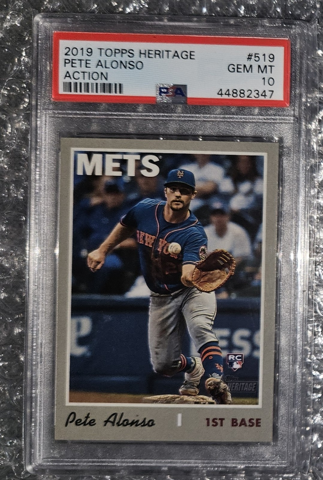 2019 Topps Heritage Pete Alonso #519 Rookie SP Action Variation RC PSA 10 🐻❄️