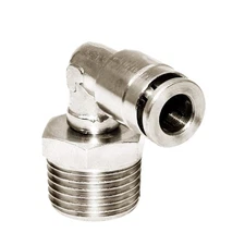 Brass BPL 1/4 Tube OD x 1/2 NPT Male Elbow, 90 Degree Push to Connect Adapter