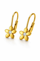 Ohrringe Blume 925 Silber Vergoldet OhrhäNger Damen Kinder MäDchen Gold