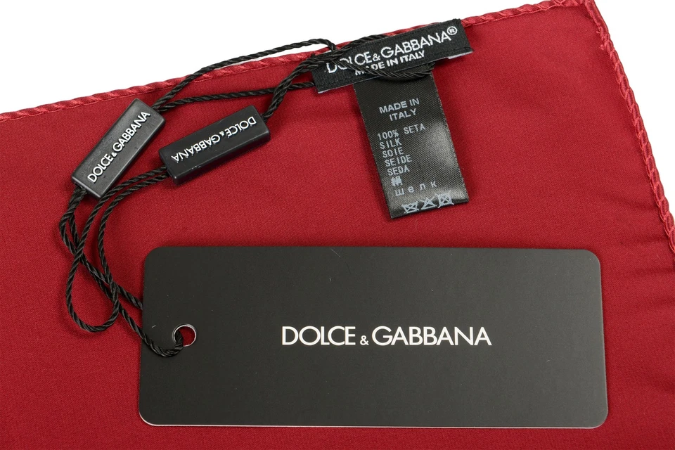 Pañuelo de bolsillo Dolce & Gabbana rojo oscuro 100 % seda para hombre Foto 4 de 4