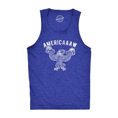 Americaaaw Mens Fitness Tank  Funny 4th Of July Merica Bald Eagle Beer Drinking
