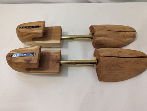 Vtg Set Mens Florsheim Wooden Shoe Keepers Wood Stretcher Size Medium Sz M Usa