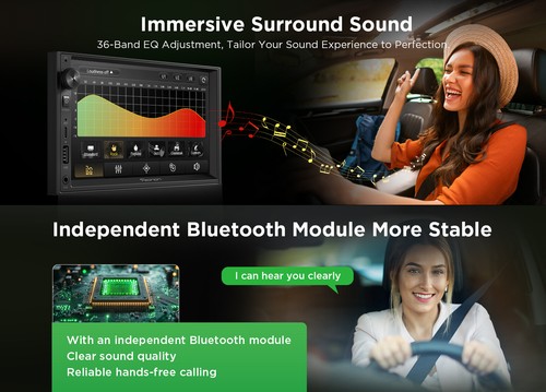 7" IPS 2 DIN Android Auto 13 Car Stereo GPS Radio CarPlay USB WiFi Multimedia BT - Picture 5 of 18