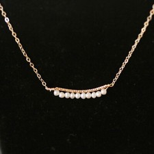 Simple Women Fashion Freshwater Pearl Pendant Lady Chain Necklace Choker Jewelry