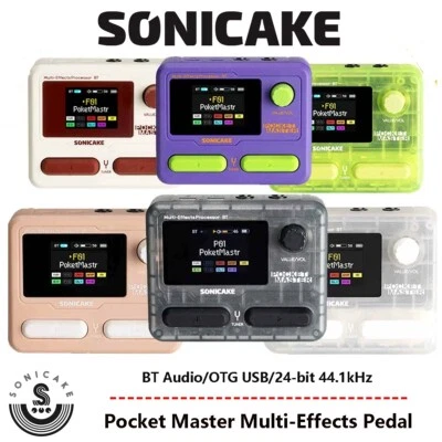 SONICAKE Pocket Master Guitar Bass IR Cabinets Multi-Effects OTG USB Pedal