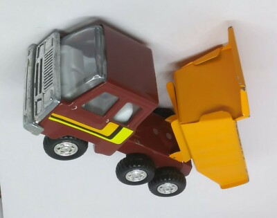 KY TOY Mini Vintage Dump Truck Brown Orange1970's STEEL RODER Hong
