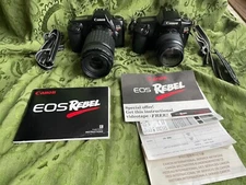 Canon EOS Rebel and EOS Rebel S Cameras w 35-89 and 75-300mm Lenses