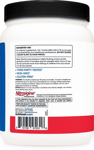 Nutricost Pre-Workout Complex Powder (60 Servings) (Fruit Punch) - Picture 4 of 5