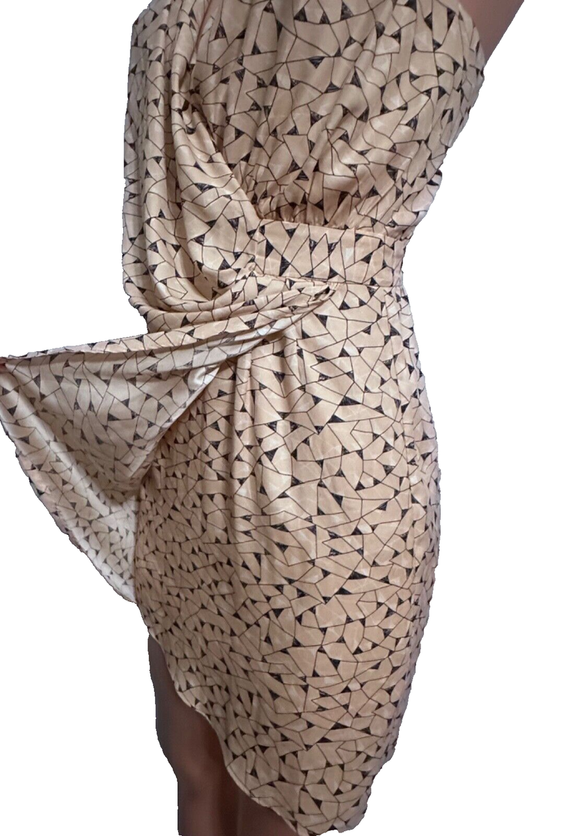 LN! BCBGeneration Womens (2) Nude Open Back Dress Drape at Front Faux Wrap  | eBay