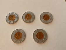 Set Of 5 Encased 1935 Lincoln Cent Keep Me And Never Go Broke / Lucky Coin Club