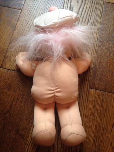 vintage russ troll baby pink with hat soft body