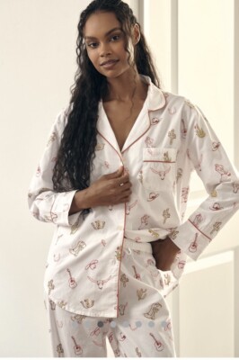 NWT Anthropologie Printfresh  Pajama Sleep Pants Top Shirt Sz M
