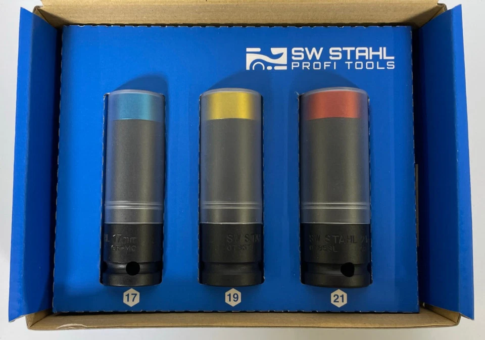SW Stahl 07855L Radmutterneinsätze, verstärkt, 3-teilig, 17-19-21 mm - Bild 2 von 3