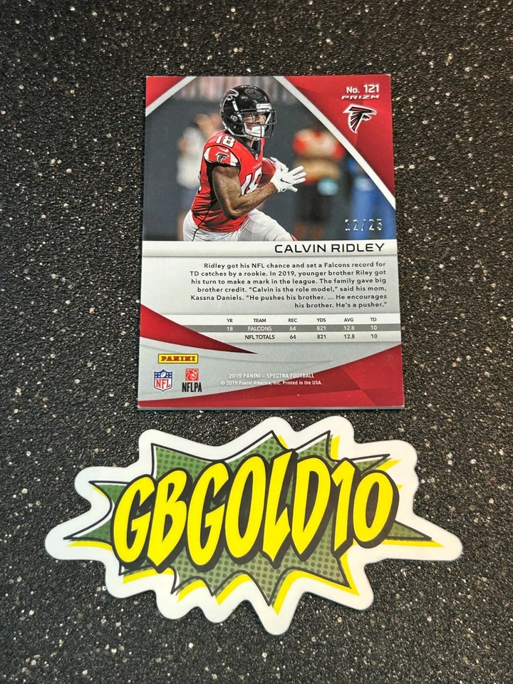 2019 Panini Spectra Calvin Ridley #121 Pink Hyper /25 - Image 2 of 2