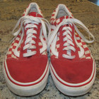 Vans Old Skool Checkered Size 10 Shoes Red & White Skateboarding — photo 4