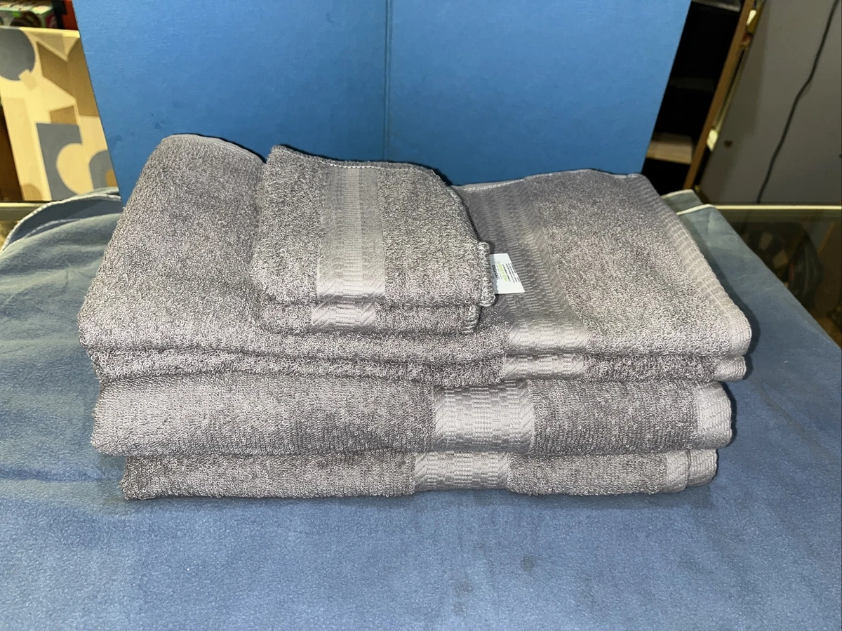 Grey 6 pc Bath Towel Set / Bath, Hand , Washcloths - The Big One - New