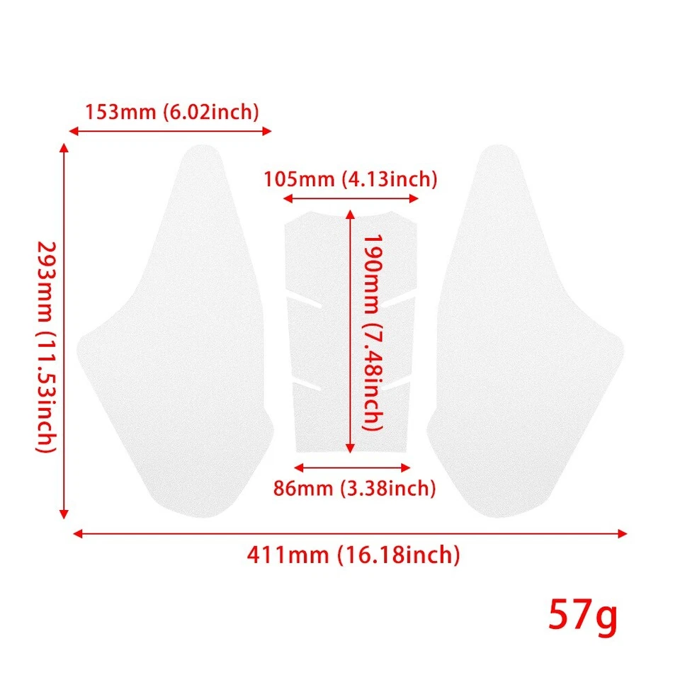 Almohadillas para tanque de combustible de motocicleta agarre de rodilla de gas pegatina de tracción para Honda CBR250RR Foto 2 de 4
