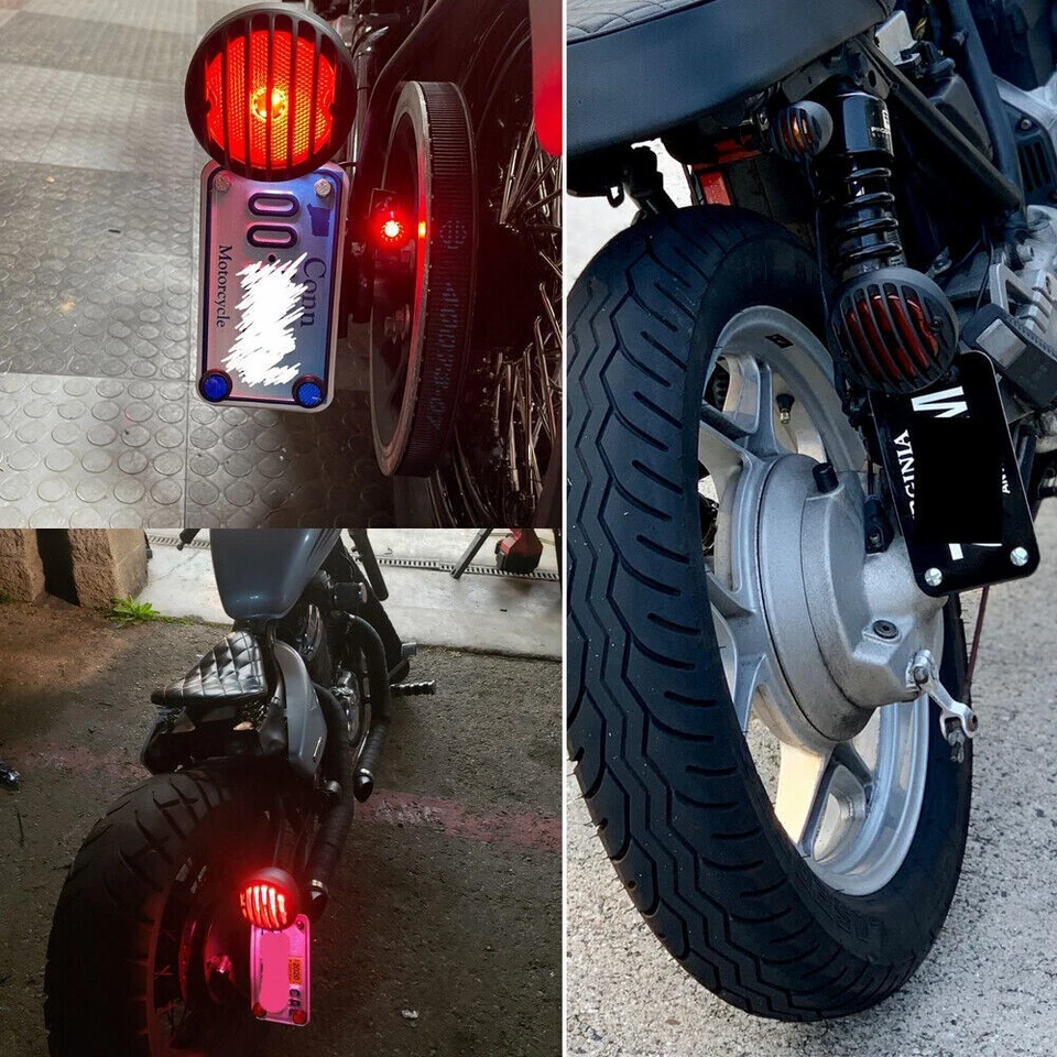 Motorcycle Brake Tail LED Light License Plate Light & License Bracket Holder US Foto 3 de 4