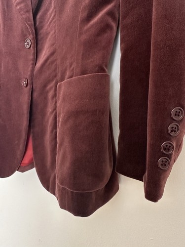 Vintage JH Collectibles Maroon Brown Velvet Velour Jacket & Skirt Set - Picture 3 of 11
