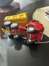 Vintage Tonka Mini Tonka Dump Truck Red and Yellow Pressed Steel 1970's 5 inch