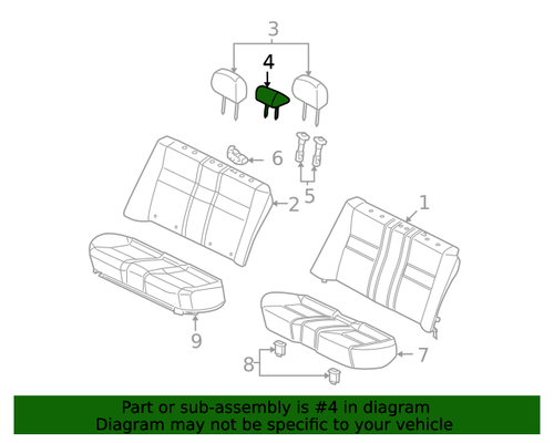 Genuine Honda Headrest Center 82940-SNC-A02ZB - Bild 2 von 3