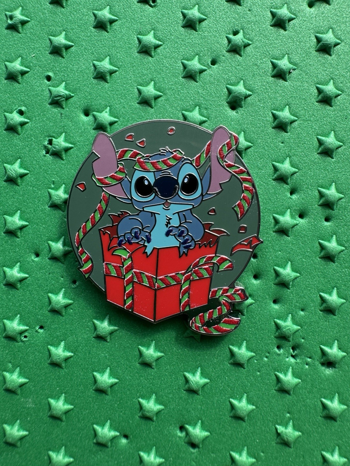 2025 Disney Parks Merry Stitchmas Pin - Stitch Wrapped in Present
