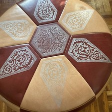 Altes Sitzkissen Hocker Vintage Leder oder Kunstleder, 60er / 70er Jahre