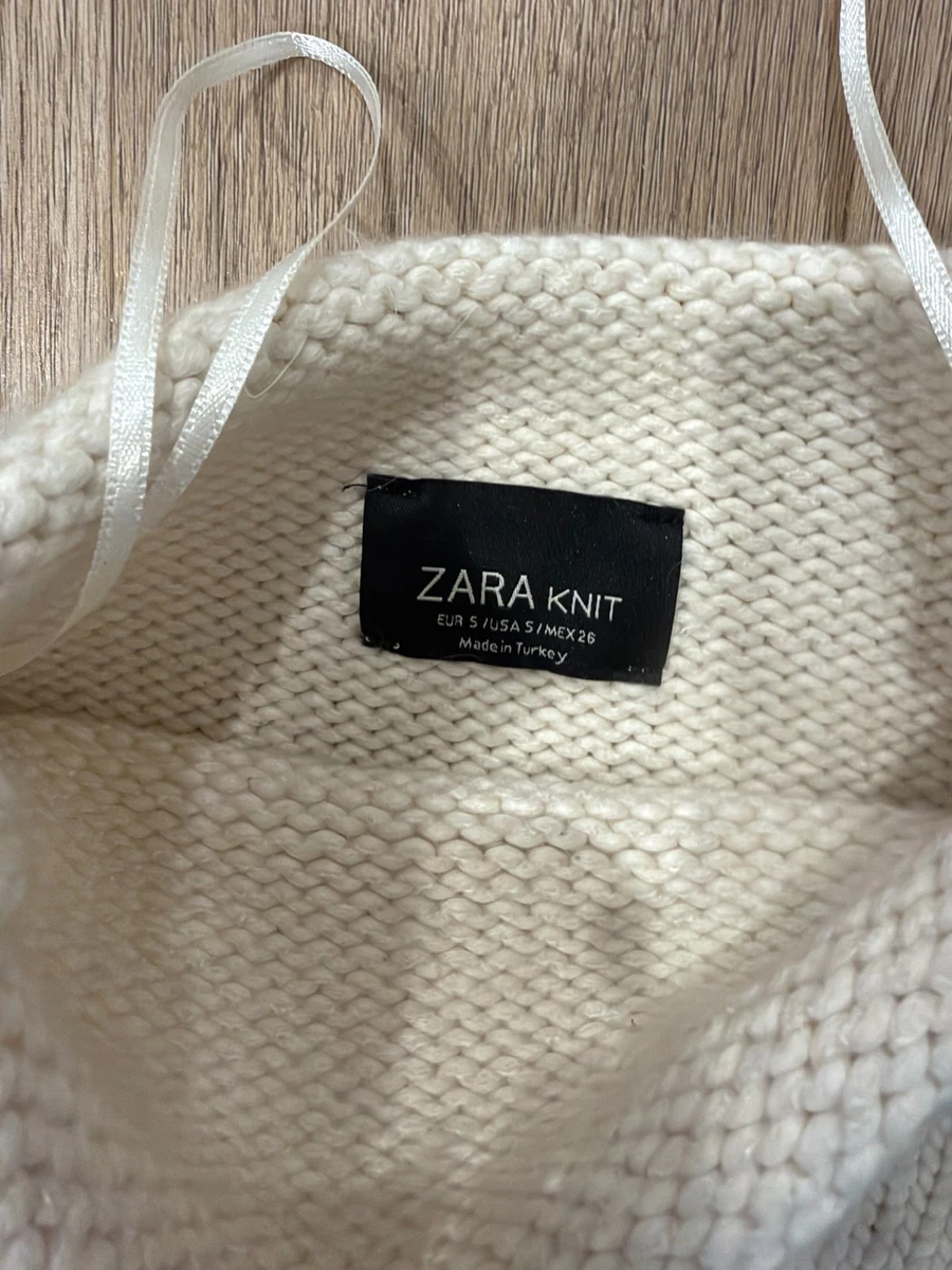 Excellent Cond Zara Black White Colorblock Chunky Sweater Size S Pullover Tunic