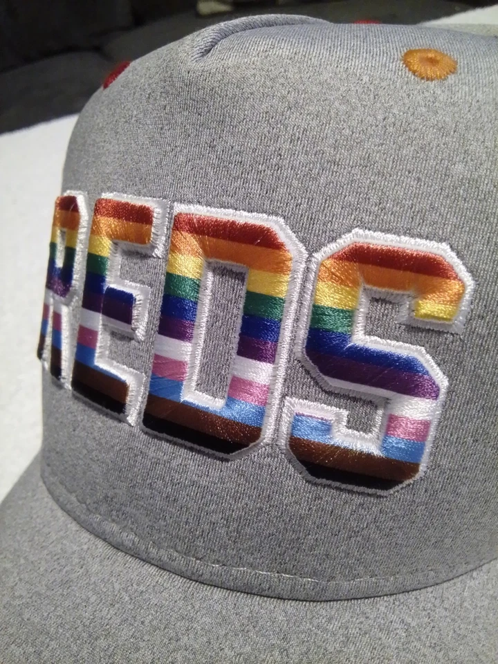 2024 CINCINNATI REDS PRIDE ADJUSTABLE HAT GRAY RAINBOW GAY TRANS LGBTQ - Image 4 of 4
