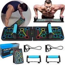 Faltbares Liegestützebrett Push Up Board mit Widerstandsbänder Liegestütze Brett