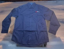 3M Applied Science Employee Dress Button Up Shirt Blue Uniform Large Worker