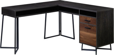 Canton Lane L Desk in Brew Oak Finish - Stylish & Functional Workspace Solution