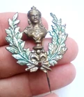 ANTIQUE FRENCH MARIANNE PIN BADGE / WWI PATRIOTIC MEDAL
